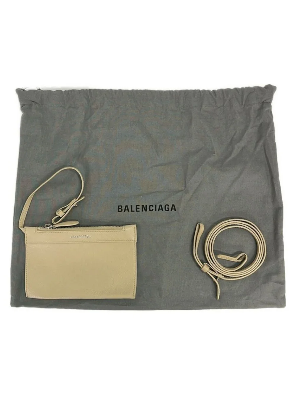 Balenciaga Tote Navy Cabas XS Beige Leather